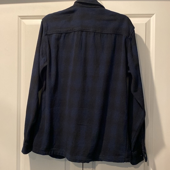 NWT Selected Homme ASOS Plaid Snap Button Blue Flannel Shirt Jacket. Size Small. - Picture 4 of 12